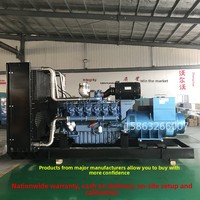 Groupe électrogène diesel Weichai 1000 kW Baudouin Marathon Wuxi Stamford de grande puissance, démarrage électrique, circulation fermée, en conteneur