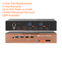 Switch KVM HDMI 2x2 ODM 2 Monitor Mendukung 8K 60Hz USB3.0 Jaringan Gigabit Tombol Saklar di Kabel Untuk Profesional Desainer