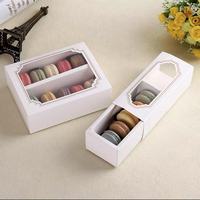 Boîte à macarons en papier enduit biodégradable personnalisée HC avec fenêtre pour aliments, gâteaux, boulangerie, pain, chocolat