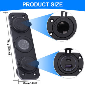 Prise <span class=keywords><strong>de</strong></span> chargeur <span class=keywords><strong>de</strong></span> <span class=keywords><strong>voiture</strong></span> 12V/24V avec ports USB Type-C <span class=keywords><strong>pour</strong></span> le chargement <span class=keywords><strong>de</strong></span> la <span class=keywords><strong>voiture</strong></span> - Product Image 2