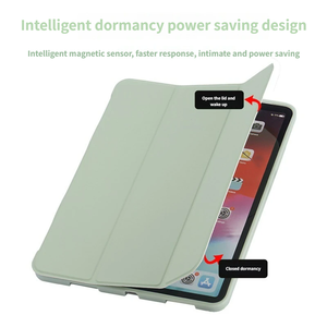 Étui pour tablette avec porte-stylet pour <span class=keywords><strong>iPad</strong></span> 12.9 Pro11 Air3 10.2 Air5 10.9, étui de protection à trois volets avec fente pour stylet sensible à la peau - Product Image 4