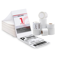 Stiker Label Thermal Berkualitas Baik 4*6" Gulungan Stiker Pengiriman Barcode Harga Pabrik Label Printer Gulungan