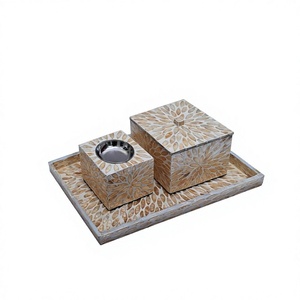Ensemble de brûleurs d'encens Bakhoor de luxe moderne avec incrustation MOP et dôme en acrylique transparent, design arabe traditionnel pour Oud, Ramadan - Product Image 1