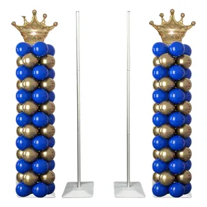 Set di 2 Supporti Regolabili per <span class=keywords><strong>Colonne</strong></span> di Palloncini, Torre per Palloncini in Lega di Alluminio Resistente da 32mm con Base ad Acqua per Decorazioni di Matrimoni ed Eventi - Product Image 1