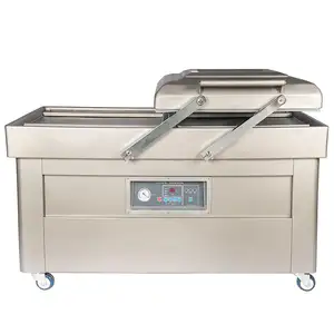 Automatic Gas Nitrogen Flushing Double Chamber Dry Food Meat Fresh Fish Dried Food Vacuum Packing Machine