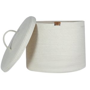ICEBLUE HD Large Cotton Rope Basket with Lid Home Storage & Organization