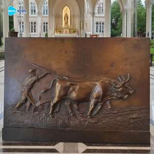 Pannello in Bronzo Cristiano con Rilievo di Gesù, Vergine Maria e Santi, Scultura Murale Biblica per Chiesa - Product Image 6