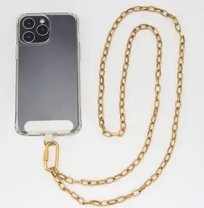 Wholesale metal carabiner chain phone lanyard Mobile Phone Straps Cross-body Strap