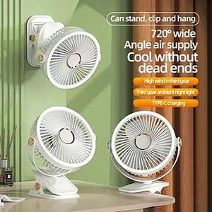 Ventilatore USB Portatile Ricaricabile 2000mAh, 5 Velocità Con Display LED, Pieghevole 180° Per Casa Ufficio Campeggio – Beige