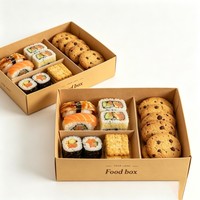 Vente en gros de boîtes à sushi à emporter, boîtes d'emballage de haute qualité pour le déjeuner, boîtes à sushi et à biscuits avec impression numérique