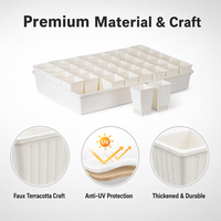 Kit de plateaux de semis carrés en PP imitation terre cuite anti-UV 7cm 8cm avec drainage pour pépinière
