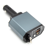 Station de charge rapide pour téléphone 4 en 1 avec écran LED numérique, 2 câbles rétractables, type C, portable pour iPhone 16