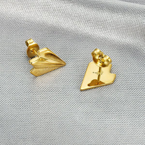 ต่างหูผู้หญิง14K 18K PVD ต่างหูแฟชั่นชุบทองทำจากสแตนเลส316L เครื่องบินออกแบบได้ตามต้องการ - Product Image 3