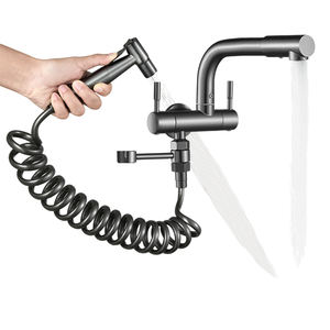 दो-दो-आउट लंबा नल 304 स्टेनलेस स्टील स्प्रे बंदूक पर्यावरण के अनुकूल दीवार-घुड़सवार आधुनिक डिजाइन आउटडोर - Product Image 1