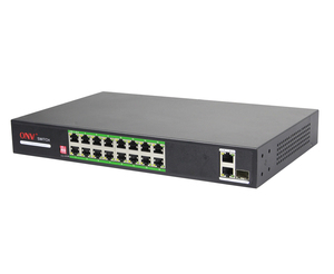 Commutateurs réseau 16 ports PoE 10/100M + 2 ports Uplink RJ45 10/100/1000M 1 port fibre SFP 1000M Commutateur Gigabit AI - Product Image 1