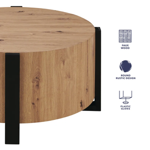 Mesa de centro de madera Lineage Amil 36, diseño Industrial moderno, muebles de sala de estar ecológicos con líneas discretas en bloque - Product Image 5