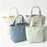 Sac fourre-tout en toile brodé personnalisé, petit format, structuré, pour le shopping, avec logo personnalisé, OEM, faible MOQ, vente en gros pour usage quotidien ou cadeau