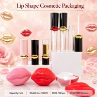 ISMAN Tube de brillant à lèvres en forme de baiser 5ml, Pot de baume 10g, Étui à rouge à lèvres 3.5g – Ensemble d'emballages cosmétiques en plastique vides pour marque privée