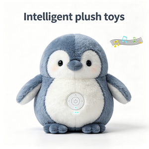 Muñeco de Pingüino de Dibujos Animados con Luz, Personalizable con Logotipo y Color Bordado, Suave y Abrazable, Juguete Inteligente para Niños, Alivia el Estrés - Product Image 1