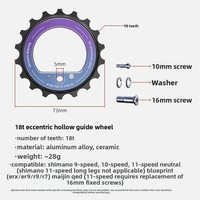 Roue de guidage excentrique creuse Cyclami pour dérailleur arrière, 18 dents, en alliage d'aluminium, roulement céramique, 9 vitesses, durable, haute résistance, pour vélo