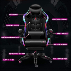 <span class=keywords><strong>Sedia</strong></span> <span class=keywords><strong>da</strong></span> <span class=keywords><strong>Gaming</strong></span> ALINUNU con Logo Personalizzato, RGB, <span class=keywords><strong>Ergonomica</strong></span>, con Massaggio e Cuscino Lombare - Product Image 5