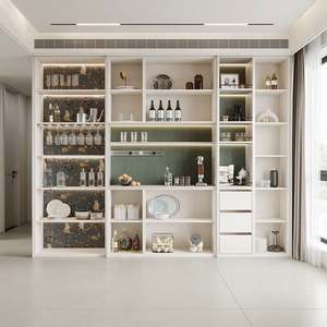 Contemporary Minimalist Modern <b>Sideboard</b> for <b>Kitchen</b> Strong Storage Eco-Friendly Modular Design Durable MDF Wood for Home Use - Product Image 2