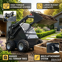Minicargadora con Plataforma de Trabajo y Accesorios de Cambio Rápido para Trabajos de Construcción en Espacios Reducidos y Mantenimiento de Jardines