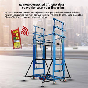 Échafaudage électrique pliable, <span class=keywords><strong>mobile</strong></span>, intérieur/extérieur, décoratif, échelle de transport, 12 m, treuil à câble métallique - Product Image 2