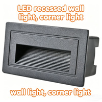 Lampes encastrées en aluminium pour hôtels, éclairage de marches, indice de protection IP54, 220V, 3W LED, 3000K, CRI80, éclairage d'escalier, de passerelle et de cour