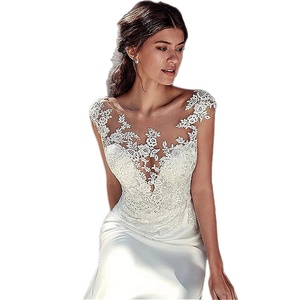 Nuovo Abito <span class=keywords><strong>da</strong></span> <span class=keywords><strong>Sposa</strong></span> Bianco Moderno AliExpress, Lunghezza Pavimento, Senza Maniche, Stile Sirena con Decorazioni in Pizzo, di Alta Gamma e di Nicchia per il Mercato Internazionale - Product Image 5