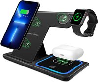 15W kablosuz şarj cihazı 3 in 1 hızlı kablosuz şarj istasyonu standı iPhone 13 12 11 Pro XS XR X SE 8 8 artı Apple AirPods