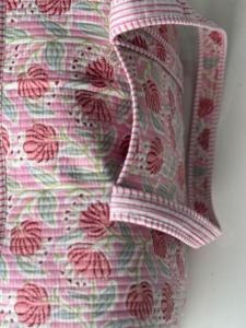 กระเป๋าเดินทางแบบดัฟเฟิลกระเป๋าเดินทางสะพายไหล่ทำจากผ้าฝ้ายมีด้ามจับ2ข้างลายดอกไม้กระเป๋าช้อปปิ้งแบบเปิดปิด - Product Image 2