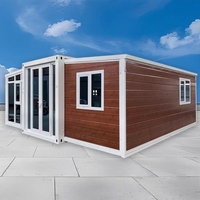 Maison conteneur mobile en acier de 20 pieds et 40 pieds, à double aile pliable et extensible, isolée, imperméable et respirante, pour hôtels, appartements et villas