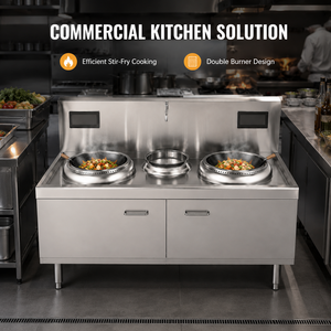 Cuisinière professionnelle électrique double brûleur à foyer unique pour wok, en acier inoxydable, pour cuisine de restaurant - Product Image 4