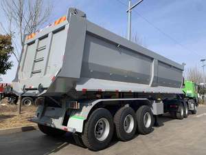 Factory Outlet 3 Axle Heavy Duty 45cubic Meter Back Dump <b>Trailer</b> 60Ton 80Ton Rear Tipper Dump Semi <b>Trailer</b> for Sale - Product Image 5