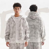Sweat à capuche zippé pour homme, style streetwear vintage, logo personnalisé, en molleton épais, décontracté pour l'hiver