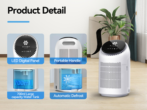 2-in-1 70W Home/Office <b>Air</b> <b>Purifier</b> & <b>Dehumidifier</b> <b>With</b> 11 Filter 0.7L 100m³/H CADR 350ml/Day Capacity Coolers Electrostatic <b>Air</b> - Product Image 4