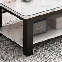 Table basse rectangulaire moderne en MDF blanc et noir pour le salon