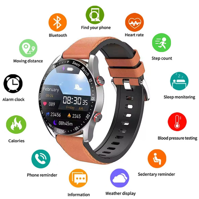 Hw20 Montre Intelligent ECG Smart Watch Touch Screen Unisex Health Monitoring Multiple Sports Modes Wireless Smartwatch for Men