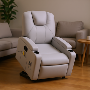 Sillón Reclinable Eléctrico de Masaje, Color Gris Claro, Enchufable 110-240v, Uso Doméstico - Product Image 2