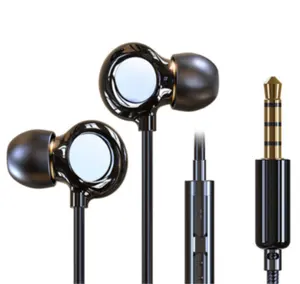 Taşınabilir kulak içi kablolu kulaklık 3.5mm tel kontrol kulaklıklar Hi-Fi Surround ses oyun spor kulaklık dinamik müzik kulaklıkları