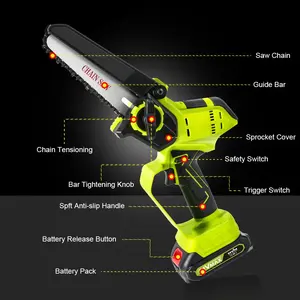 <span class=keywords><strong>เลื่อย</strong></span>โซ่ไฟฟ้าแบบมืออาชีพสำหรับงาน DIY พร้อมด้ามจับตัดต้นไม้ด้านบน ใช้แบตเตอรี่ไร้สาย สำหรับตัดไม้ - Product Image 1