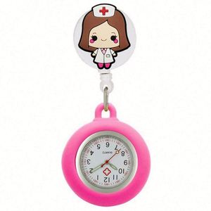 Porte-badge rétractable moderne à motif médical (hospital, infirmière, médecin, stéthoscope) et montre à quartz connectée pour la maison - Product Image 4
