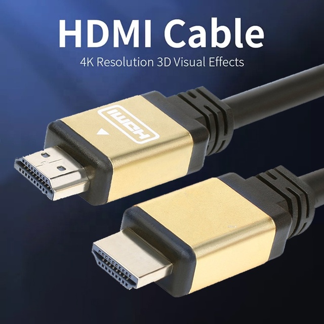 High Quality Custom 24K Gold Plated 18Gbps 60Hz Coaxial 4K for Cable Male Male Braid Shielded Multiple Sizes 1M/50M for HDTV