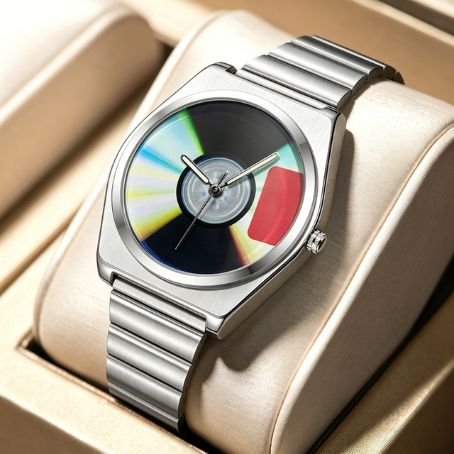 PINTIME 3519 Creative CD Design Quartz Watch Custom Unique Vintage Retro Y2K Waterproof Men's Wristwatches