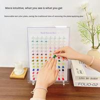 Tableau de présentation professionnel pour salon de manucure, avec pointes d'ongles détachables, option de logo personnalisé, outil de style pour vernis gel