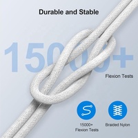 Câble de charge rapide USB-C vers USB-C PD 3A de 1 m (3,3 pi) de qualité supérieure pour iPhone 15 16 17 Samsung Galaxy S26/S25/S24/S23/S22 avec emballage en boîte