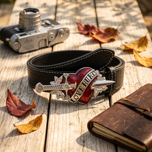 <span class=keywords><strong>Ceinture</strong></span> pour hommes de style européen américain Vintage Punk <span class=keywords><strong>Ceinture</strong></span> à une flèche en alliage PU et plastique Cross-Border Belts - Product Image 2