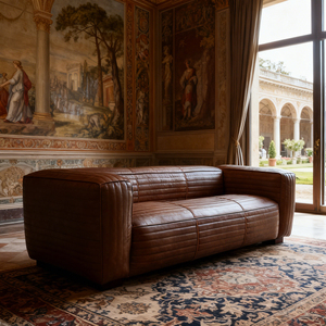 Ghế sofa câu lạc bộ biệt thự phong cách công nghiệp hiện đại sang trọng, tùy chỉnh, ghế sofa da bò cổ điển - Product Image 1