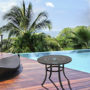 Meubles De café Décorations Marché Parapluie <span class=keywords><strong>Parasol</strong></span> <span class=keywords><strong>Petite</strong></span> <span class=keywords><strong>Table</strong></span> En Métal Noir Patio <span class=keywords><strong>Table</strong></span> de Jardin avec Trou Pour Parapluie - Product Image 1